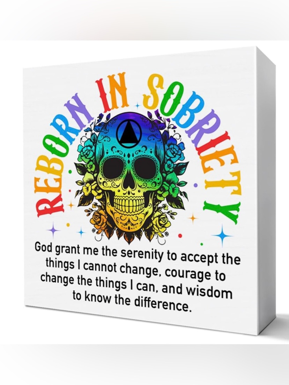 Reborn in Sobriety Rainbow Skull Wall Art NWT 3 available at this price ❤️❤️